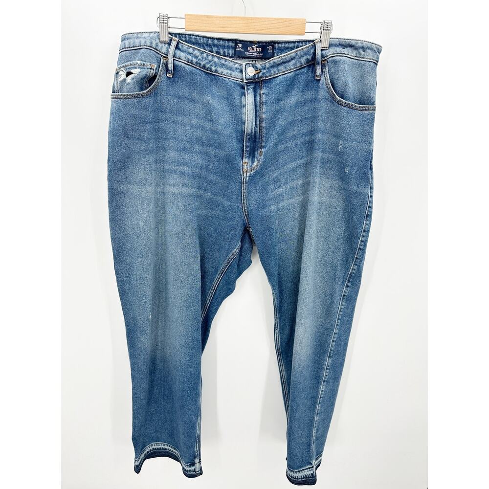 Hollister Ultra High-Rise Dad Denim Jeans Medium Wash Womens Plus Size 21R Blue
